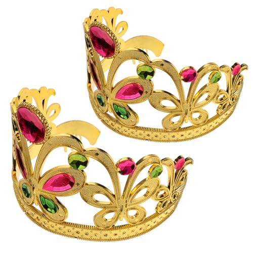 Milisten 2 Stück Goldene Diadem Haarschmuck mit Funkelnden Strasssteinen Leichte Bequeme Kronen Haarreifen für Party Geburtstag und Festliche Anlässe von Milisten