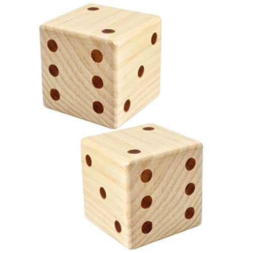 Milisten 2 Stück Große Holzspielwürfel Praktische Spielwürfel für Brettspiele und Partyspiele Runde Ecken Leicht und Tragbar Lernhilfe für Mathe und Zählspiele von Milisten