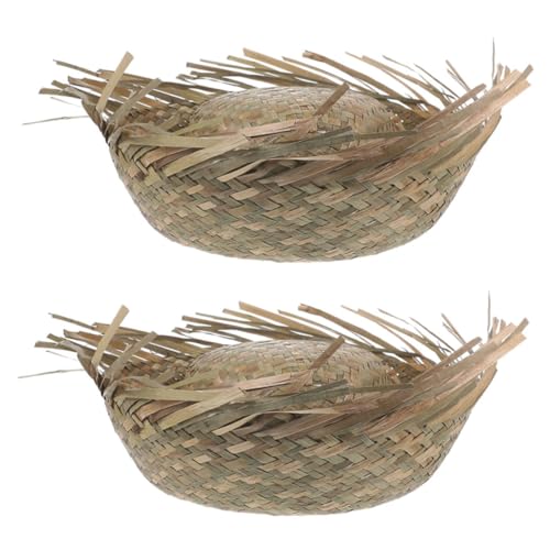 Milisten 2 Stück Hawaiianische Strohhüte für Damen und Herren Atmungsaktive Tropische Sonnenhüte aus Gewebtem Stroh Bequem Vielseitig für Strand Outdoor Party Kopfumfang von Milisten