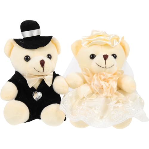 Milisten 2 Stück Hochzeitsbär Plüschfigur Niedliche Stoffbären für Hochzeitsdekoration Große Brautpaar Deko für Schlafzimmer Sofa Auto Etc Milisten 2 Stück Hochzeitsbär Plüschfigur Niedliche Stoffbären für Hochzeitsdekoration Große Brautpaar Deko für Schlafzimmer Sofa Auto Etc von Milisten