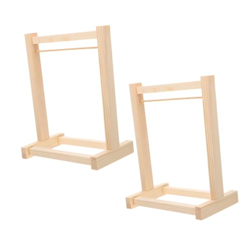 Milisten 2 Stück Holz Puppenkleiderbügel Miniatur Garderobe Puppenhaus Möbel Kinderfreundlich Realistisches Design für Kreative Spiel und Aufbewahrungslösung von Milisten