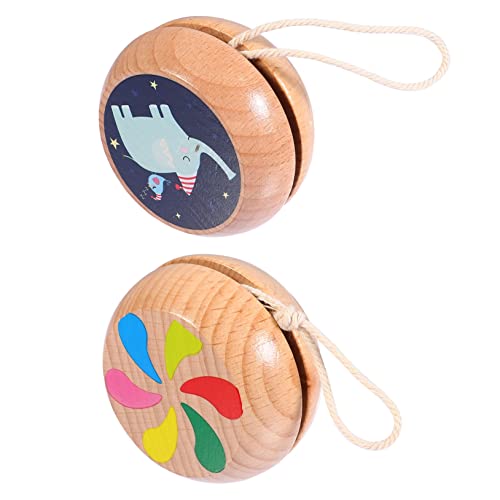 Milisten 2 Stück Holz Reaktionsball für Anfänger Dual Sided Artwork Lernspielzeug für Jungen und Mädchen für und Eltern Junge Mädchen Aktivitäten von Milisten