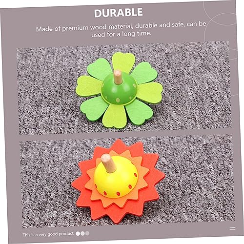 Milisten 2 Stück Holzkreisel Bunte Traditionelle Holz Spielzeugkreisel Handdrehbare Desktop Spielfigur Hand Auge Koordination und Kognitiven Fähigkeiten Sicher und Langlebig von Milisten