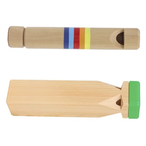 Milisten 2 Stück Holzpfeifen Lernspielzeug für Leicht zu Bedienen Kreative Musikspielzeuge für Frühe für Jungen und Mädchen von Milisten