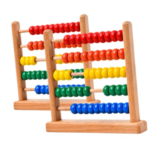 Milisten 2 Stück Holzrechenrahmen für Buchenholz Abacus mit Bunten Perlen Lernspielzeug Mathematischen Fähigkeiten und Motorischen Fertigkeiten von Vorschulkindern von Milisten