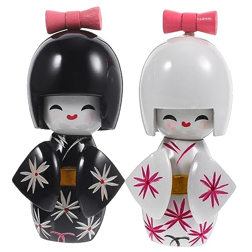 Milisten 2 Stück Japanische Kimono Puppen Figuren Holz Dekoration Traditionelle Japanische Kimonos für Wohnzimmer Schlafzimmer und Innenräume Milisten 2 Stück Japanische Kimono Puppen Figuren Holz Dekoration Traditionelle Japanische Kimonos für Wohnzimmer Schlafzimmer und Innenräume von Milisten