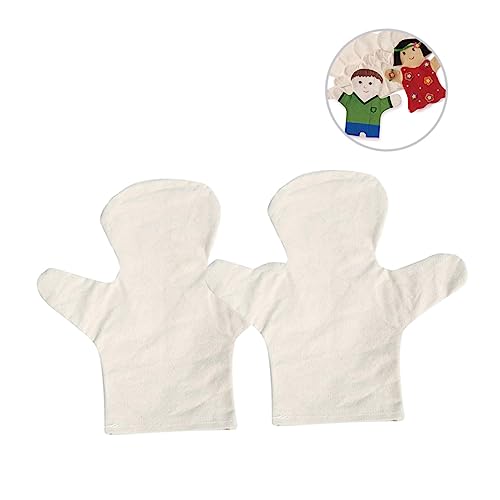 Milisten 2 Stück Kindergarten DIY Fingerpuppen Materialset mit Weißen Baumwoll Handpuppen zum Bemalen Kreatives Kinderbastelset für Handgemachte Puppen Sicher und Langlebig für Geschichten von Milisten
