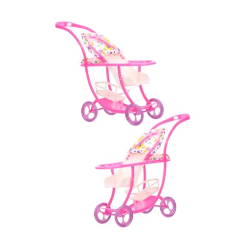 Milisten 2 Stück Kinderwagen Puppenwiege Einkaufswagenspielzeug Einkaufswagen Wickeltasche Für Babypuppen Puppenwagen Babypuppenwagen Puppenwagen Für Kleinkinder Babywagen Plastik von Milisten