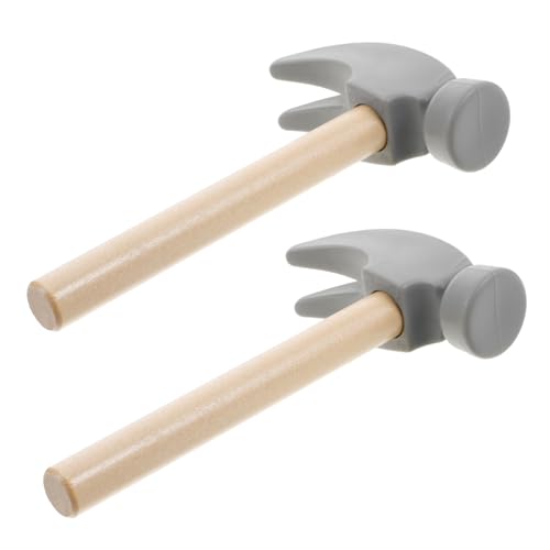 Milisten 2 Stück Kleines Holzhammer Kleinkindspielzeug Babyspielzeug Simulationswerkzeuge Kinderwerkzeuge Holz Kinderwerkzeug Kinderhammer Kleine Hämmer Hammer Requisite von Milisten