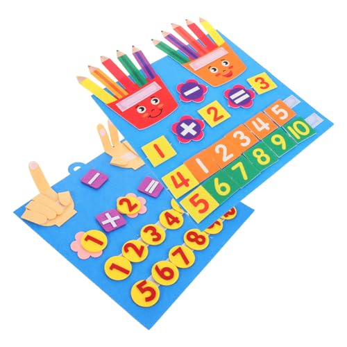 Milisten 2 Stück Kleinkind-Filz-lernspielzeug, Fingerzahlenlernen, Zählen, Mathematik, Filzbrett, Vorschul-manipulatives, Reisespiel, Zählspielzeug, Kindergarten-mathespiele von Milisten