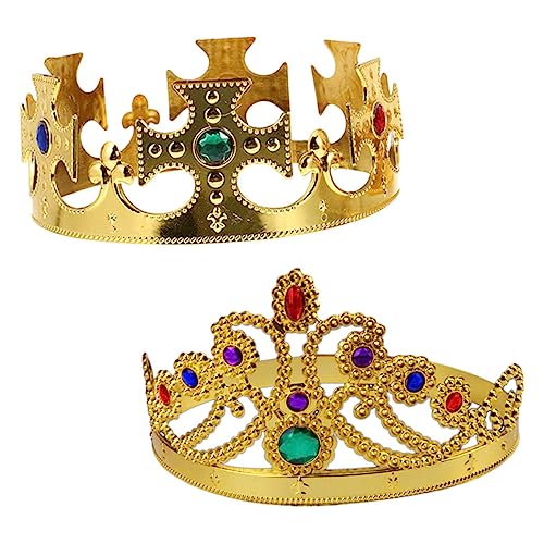 Milisten 2 Stück Krone Kopfstück Dekoration Goldene Plastikkrone für Geburtstagsfeiern Halloween Prinzessinnen und Kostüme Elegante Festtags Dekoration Milisten 2 Stück Krone Kopfstück Dekoration Goldene Plastikkrone für Geburtstagsfeiern Halloween Prinzessinnen und Kostüme Elegante Festtags Dekoration von Milisten