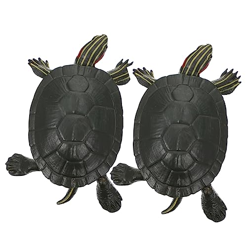 Milisten 2 Stück Schildkröten Modellspielzeug Künstliche Schildkrötenfiguren für Kinder und Garten Dekoration Lebensechte Schildkrötenornamente für Einweihungsgeschenke und Rasendekoration von Milisten