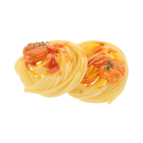 Milisten 2 Stück Künstliche Spaghetti Deko Teilig Realistisch Gestaltete Pasta Modelle mit Feinen Details für Fotografie Requisiten Party und Wohnraumdekoration Vielseitig Einsetzbar von Milisten
