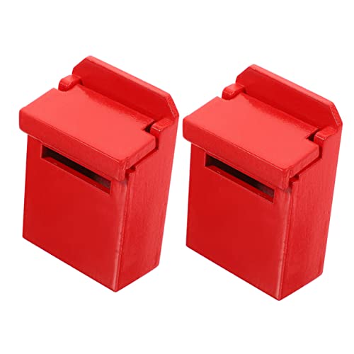 Milisten 2 Stück Letterbox-Modell Briefkasten Dekoration Möbel Party bastelset bastelmaterial für Postfach im Mikro-Landschaftsformat Mini-Briefkästen für hölzern rot von Milisten
