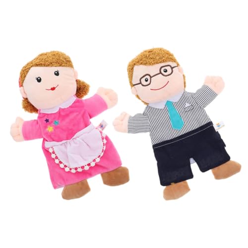 Milisten 2 Stück Marionettenfamilie Kinderpuppen Lernspielzeug für 3-jährige Familienpuppen Handpuppen für Babys Handpuppen für Handpuppenfamilie Plüsch von Milisten