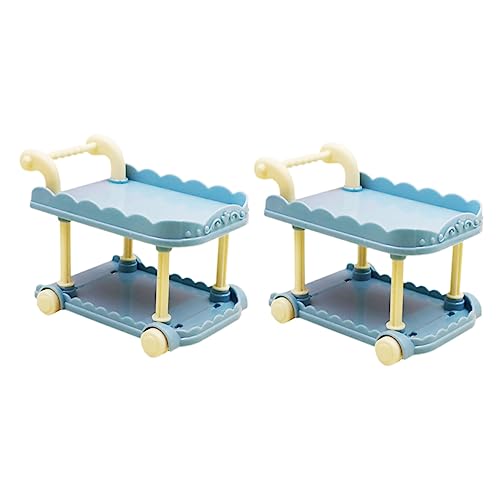Milisten 2 Stück Mini-Foodtruck Miniatures spielzeugküche Toy Kitchen Modellbau Essenswagen Essenswagen Mini-Esswagen schmücken Mini-Esswagenverzierungen Plastik Blue von Milisten
