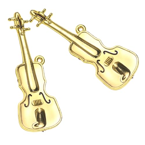 Milisten 2 Stück Mini-Geige Winzige Instrumente Emaille-gitarrenanhänger Verzierungen Für Musikinstrumente Mini-Piano-Modell Miniaturen Kleine Geige, Die Musik Spielt Golden Plastik von Milisten