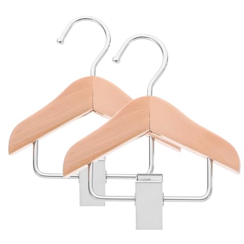 Milisten 2 Stück Mini Holzpuppen Kleiderbügel aus Metall Kleine Puppenkleideraufhänger für Puppenzubehör Dekoration und Aufbewahrung von Milisten