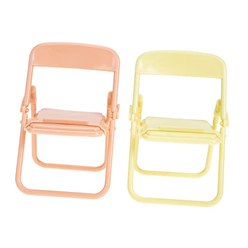 Milisten 2 Stück Mini-Klappstuhl Miniatur-Sessel Kinderspielzeug Mini-Möbelstütze Mini-Möbelmodell Miniaturstühle Mini-Stuhl- Miniatur-Stuhlspielzeug Plastik Orange von Milisten