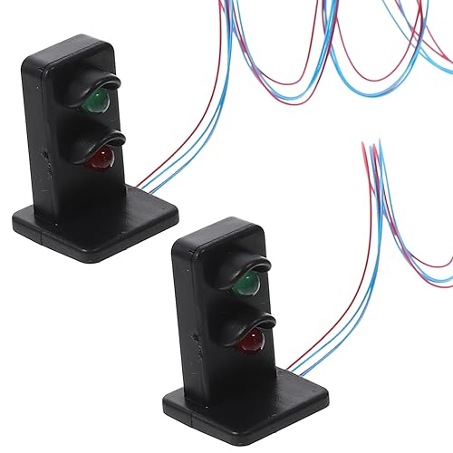Milisten 2 Stück Mini -Modellsandschale Lichter Zug Signal für Model Railroad Ampel modellbahn Tisch Mini-Ampel- Miniaturlandschaft Mini - Metall von Milisten