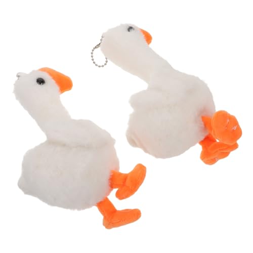 Milisten 2 Stück Mini Plüsch Gänse Schlüsselanhänger Kuscheltier Anhänger Kinderparty Mitgebsel Claw Machine Weiches Stofftier Geschenkideen von Milisten