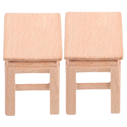 Milisten 2 Stück Mini-bankmodell Miniaturmöbel Kleiner Puppenstuhlhocker Mini-holzstuhl Kleiner Hocker Mini-hocker Aus Holz Kleiner Holzhocker Puppenbank Miniatur-Bank Hölzern Khaki von Milisten
