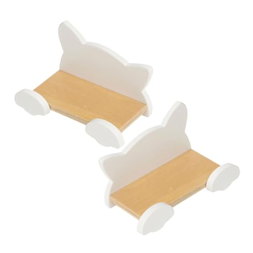 Milisten 2 Stück Mini-lagerregal Miniaturen Winzig Hoch Klein Interessante Minimöbel Miniaturregal Aus Holz Puppe Miniaturspielzeug Puppenhaus Wandregal Birke Weiß von Milisten