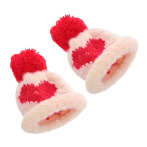 Milisten 2 Stück Mini-strickmützen, Handgefertigte Mini-strickmützen, Weinflaschen-Topper, Kleine Strickmützen Für Weihnachtsornamente, Strickprojekte von Milisten