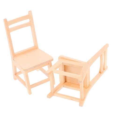 Milisten 2 Stück Miniatur Holzstuhl Stabile Leichte Puppenhaus Dekoration Natürliche Farbe Langlebig Fein Gearbeitet für DIY Bemalung und Mikrowelt Ornamente Milisten 2 Stück Miniatur Holzstuhl Stabile Leichte Puppenhaus Dekoration Natürliche Farbe Langlebig Fein Gearbeitet für DIY Bemalung und Mikrowelt Ornamente von Milisten