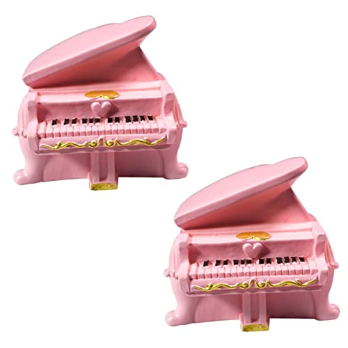 Milisten 2 Stück Miniatur Klavier Modell DIY Resin Musikinstrumente für Puppenhaus Dekoration Handgefertigte Miniatur Flügel für Mikro Szenen Bastelmaterial Detailreiche Wohnaccessoires von Milisten
