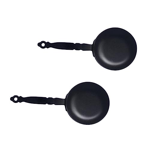 Milisten 2 Stück Minipfanne Mini Vorgetäuschte Pfannen Miniatur-backformen Miniatur-kochzubehör Mini-pfannen Miniaturpfannen Mini-pan-Modell Mini-hauspfanne Legierung Black von Milisten