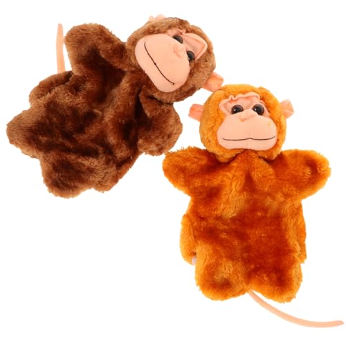 Milisten 2 Stück Monkey Hand Puppet Realistische Handpuppe aus Weichem Material für Geschichtenerzählen und Interaktive Spiele von Milisten