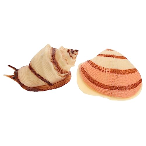 Milisten 2 Stück Muschelschuhe kinderspielzeug für Meeresstrand Muscheln Muschelschalenmodell Simulation Meerestiere Aquarienverzierung Plastik von Milisten