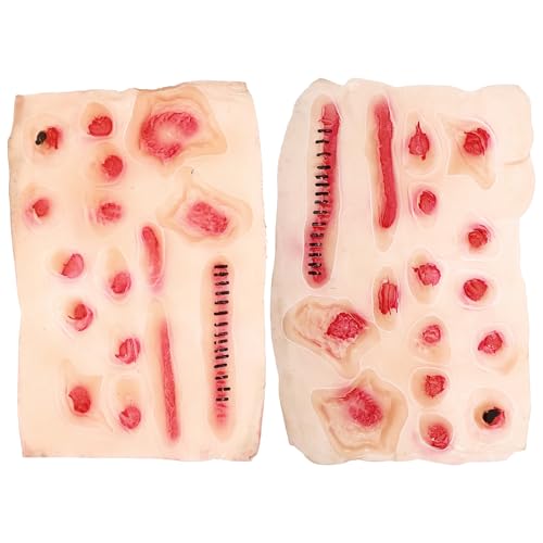Milisten 2 Stück Narbenaufkleber Falsche Wunden Beängstigend Halloween- Drinnen Gefälscht Gruselig Halloween Scar Make -up Streich Halloween-Aufkleber Waschbar Halloween-Narbe Mit PVC von Milisten