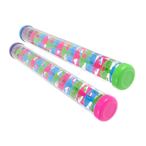Milisten 2 Stück Orff Music -lehrwerkzeuge Regenstick Regenmusikinstrument Rainstick Toy Klingendes Musikinstrument Regenstab-babyspielzeug Regenstock Shaker Plastik von Milisten