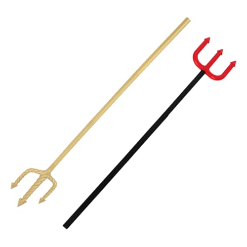 Milisten 2 Stück Party-Requisiten- Halloween-Teufel-pitchgabel- Party- -Requisite Cosplay Dämon Prop Kunststoff Cane Cosplay Prop Teufelsstöcke Aus Kunststoff Abs von Milisten