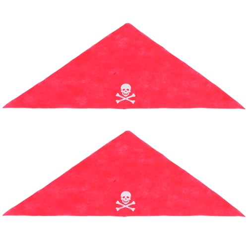 Milisten 2 Stück Piratenkostüm Piraten-accessoires Für Damen Mädchenpiratenzubehör Piratenkopftuch Requisiten Zum Verkleiden Von Piraten Piraten-cosplay-requisiten Rot Vlies von Milisten