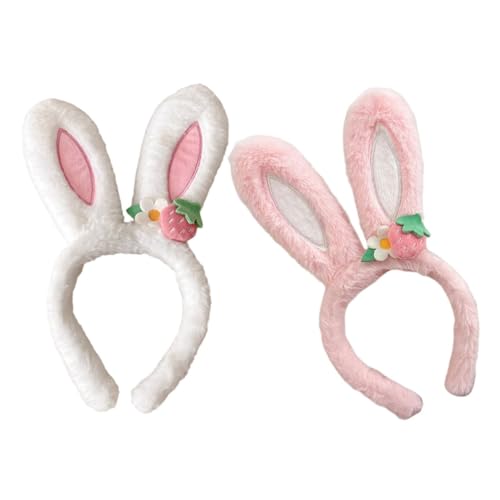 Milisten 2 Stück Plüsch Bunny Ohren Haarreif für Damen Mädchen Süßes Cartoon Stirnband mit Herzen und Erdbeer motiv Vielseitig für Party Cosplay Foto Requisiten und Alltag Geeignet Milisten 2 Stück Plüsch Bunny Ohren Haarreif für Damen Mädchen Süßes Cartoon Stirnband mit Herzen und Erdbeer motiv Vielseitig für Party Cosplay Foto Requisiten und Alltag Geeignet von Milisten