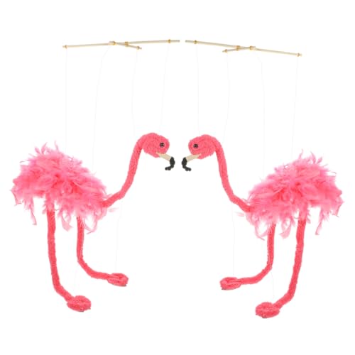 Milisten 2 Stück Plüsch Flamingo Marionette Teiliges Robuste Tier Puppenspielzeuge mit Feiner Verarbeitung Wiederverwendbar und Farbenfroh für Kindertheater Kreative Aufführungen und von Milisten