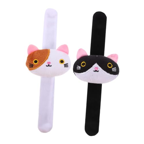 Milisten 2 Stück Plüscharmband Spielzeuge Tierschnapparmbänder Stofftier-armband Stofftier -slap -armband Slap-bands Für Partys Stofftier-schnapparmband Pp Baumwolle von Milisten