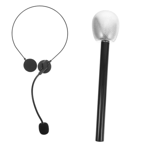 Milisten 2 Stück Promi Verkleidungs Star Kostüm Mikrofon Headset Sänger Headset Fake Headset Spielmikrofon Für Fake Mic Headset Konzert Kopfhörer Fake Mikrofone Silberner Milisten 2 Stück Promi Verkleidungs Star Kostüm Mikrofon Headset Sänger Headset Fake Headset Spielmikrofon Für Fake Mic Headset Konzert Kopfhörer Fake Mikrofone Silberner von Milisten