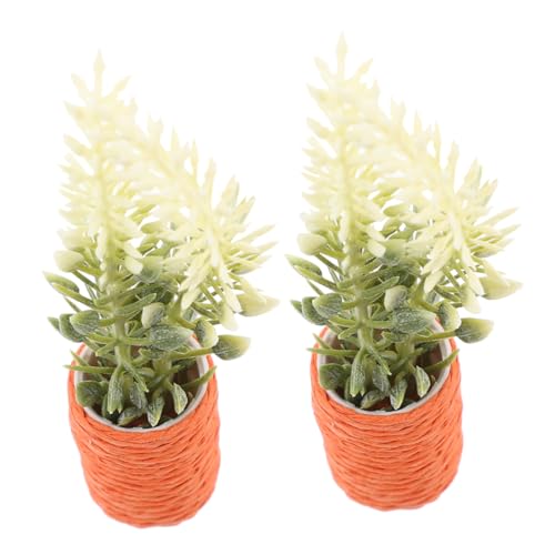 Milisten 2 Stück Puppenhaus Miniatur Leere Tasse Wasserbecher Mini Modell Zubehör Kit Topfpflanzen Puppenhaus Miniatur Pflanze Niedlich Indoor Garten Bonsai Modell Kunststoff von Milisten