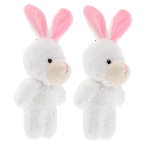 Milisten 2 Stück Puppenhauspuppe für stofftier hase mini plüschhase Rollenspiel Mini Hase Bären Kuscheltiere für Mädchen rosa Stoffhase Clown Plüsch kurzer Plüsch von Milisten