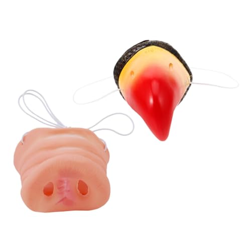 Milisten 2 Stück Realistische Tiernasen Zubehör für Cosplay Papageien und Schweinenase für Halloween Partys Kostüme und Thematische Events Auffällige Requisiten zur Steigerung Des von Milisten