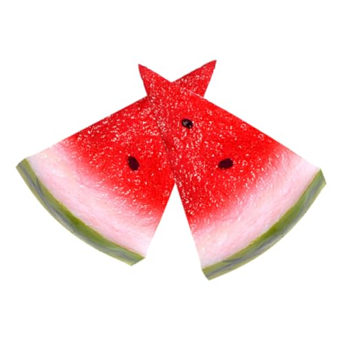 Milisten 2 Stück Realistische Wassermelonen Scheiben aus PVC Künstliche Deko Obst für Fotografie Kindergarten Hochzeiten und Partys Langlebige und Sichere Spielzeuge von Milisten