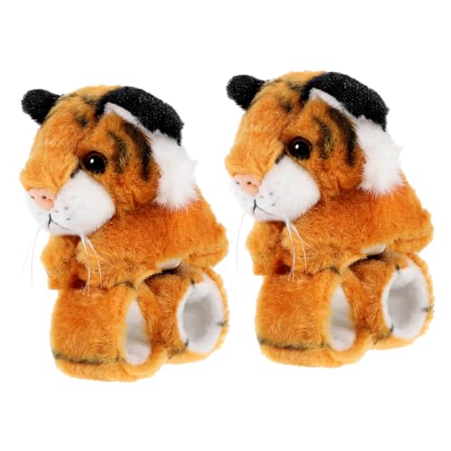Milisten 2 Stück Schnapparmbänder Plüsch Tiger Armband Partygeschenk Tiermotiv Geburtstag Halloween von Milisten