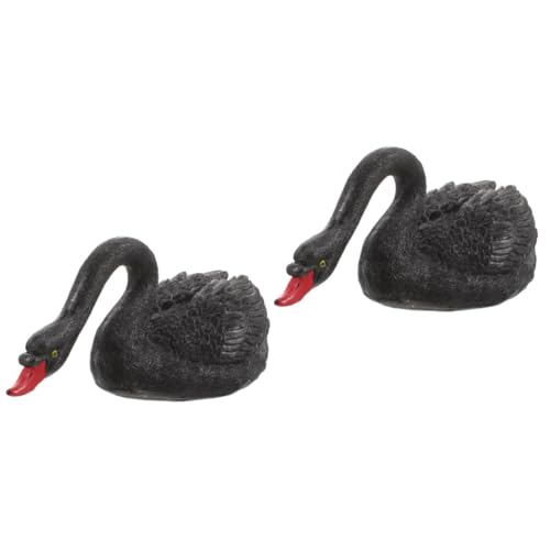 Milisten 2 Stück Schwimmendes Schwanenmodell Animal Figures makramee Outdoor gartendeko Tierfigur kalanchoe Mini Schwebend groß Schwan-Ornament Schwanendekoration für zu Hause Plastik Black von Milisten
