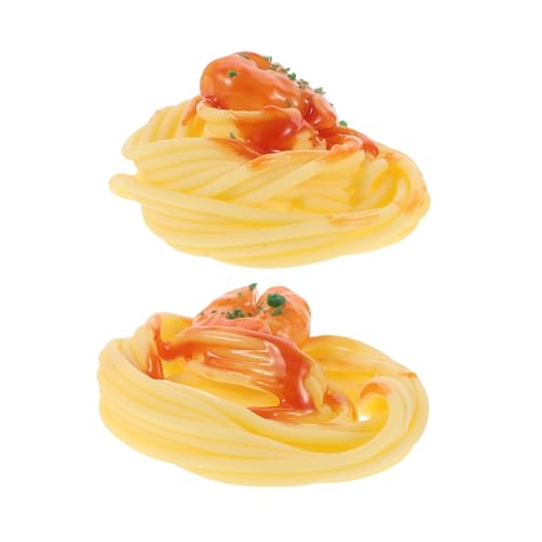 Milisten 2 Stück Simulierte Nudelschmuck Lebensmittelsimulation Simulation Lebensmittelmodell künstliche Fleischmodelle Essensrequisiten gefälschtes Lebensmittelmodell Pasta Plastik von Milisten