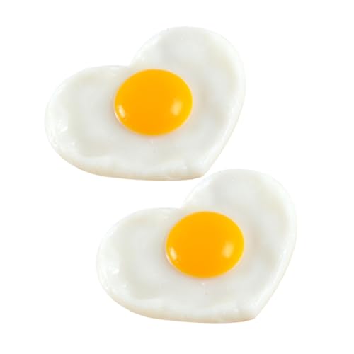 Milisten 2 Stück Simulierte pochierte Eier Braten deko Spiegelei-Modell lebensechtes Lebensmittelmodell Restaurantpropie gefälschtes Lebensmittelmodell Party-Requisite PVC Weiß von Milisten