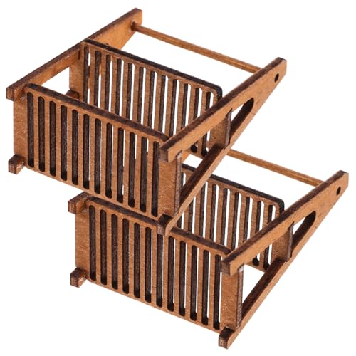 Milisten 2 Stück Simuliertes Lagerregal Aus Holz Puppenhausmöbel Spielzeugregal Regal Miniaturregal Zum Basteln Mini Ornamente Zum Basteln Puppenhaus Miniatur Mini Hausregal von Milisten
